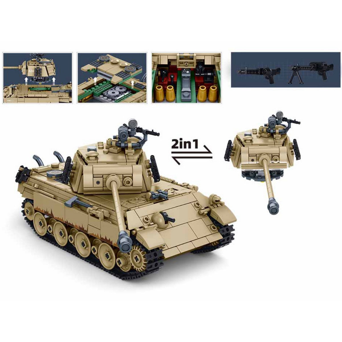 SLUBAN M38-B1535 Model Bricks 1/35 Panther G Tank 873Pcs